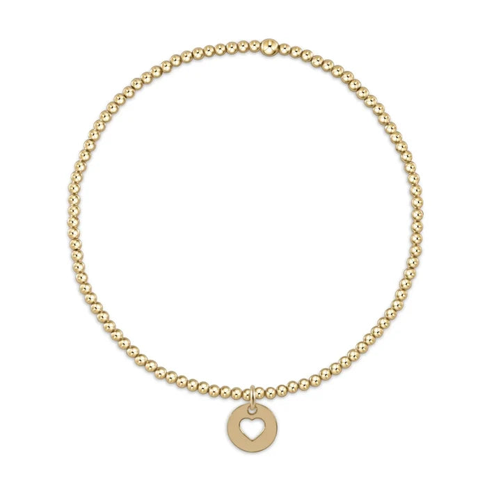 Classic Gold 2mm Bead Bracelet - Love Small Gold Disc - Molly + Kate