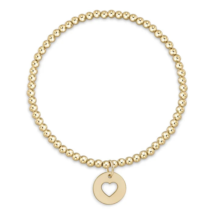Classic Gold 3mm Bracelet - Love Gold Disc - Molly + Kate
