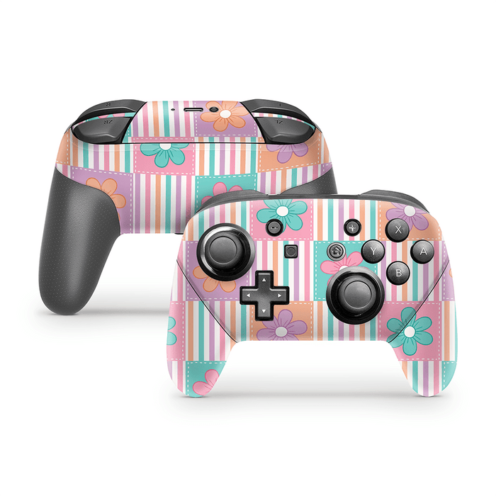 Daisy Patchwork Nintendo Switch Pro Controller Decal Skins