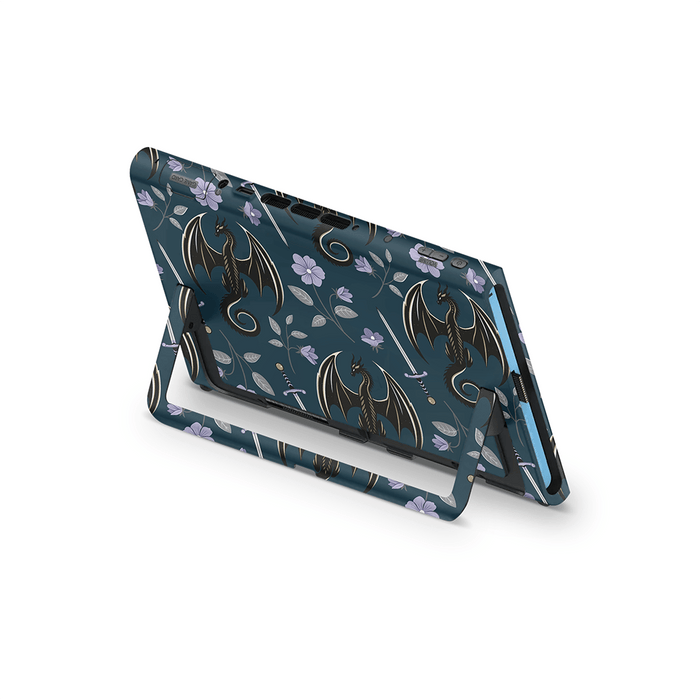 Nintendo Switch 2 with dragonshade skin applied showing full coverage