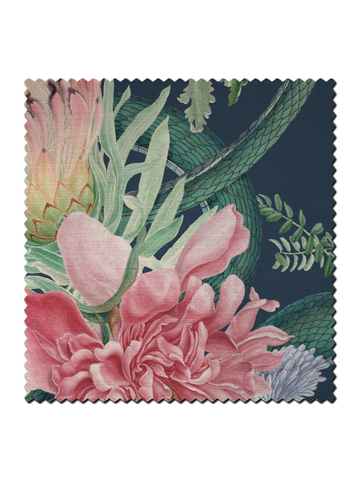 Forbidden Bloom 'Deep Blue' Recycled Velvet