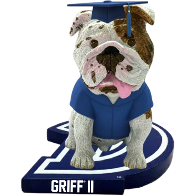 Griff II Drake Bulldogs Live Bulldog Graduation Bobblehead (Presale)