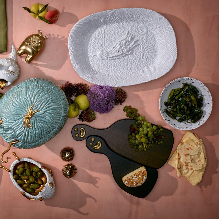 Haas Mojave Cereal Bowl - White + Gold - L'OBJET
