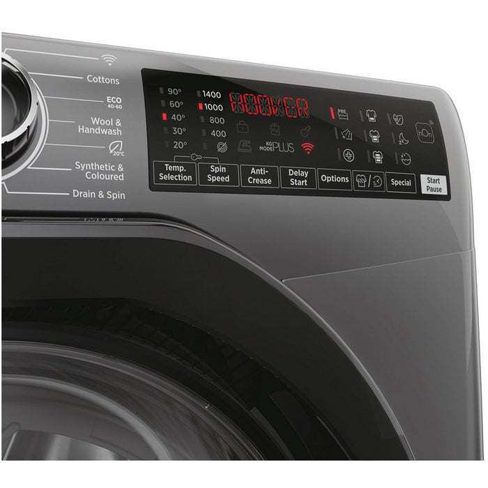 Hoover H3WPS4106TAMBR H-Wash 350 10kg 1400 Spin Front Loading Washing Machine Graphite