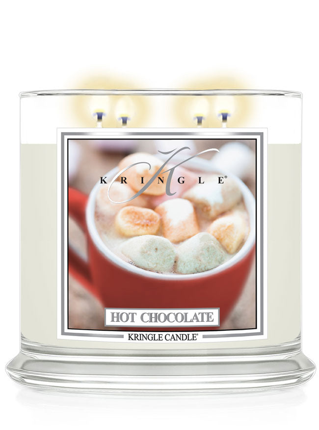 Kringle Candle with 'Hot Chocolate' design on a white background