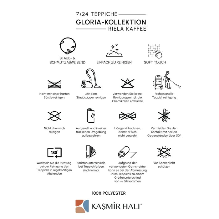 KASMIR HALI 7/24 GLORIA RIELA KAHVE 80X1