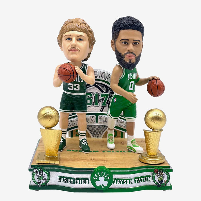 Larry Bird & Jayson Tatum Boston Celtics NBA Champions Then And Now Bobblehead NBA