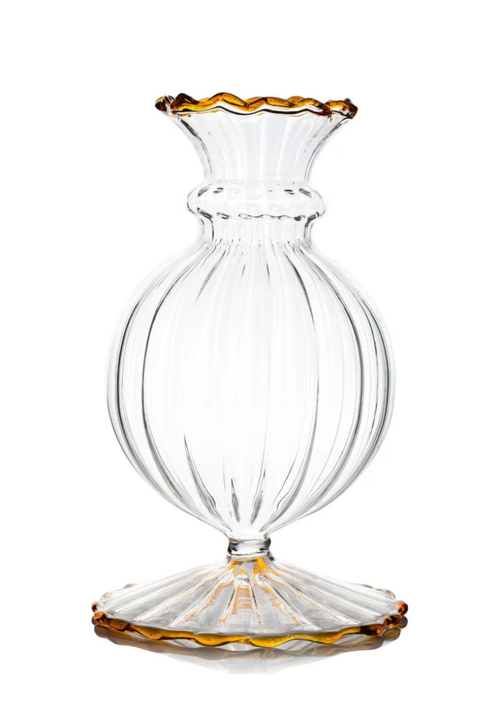 Miss Annie Bud Vase, Amber Trim