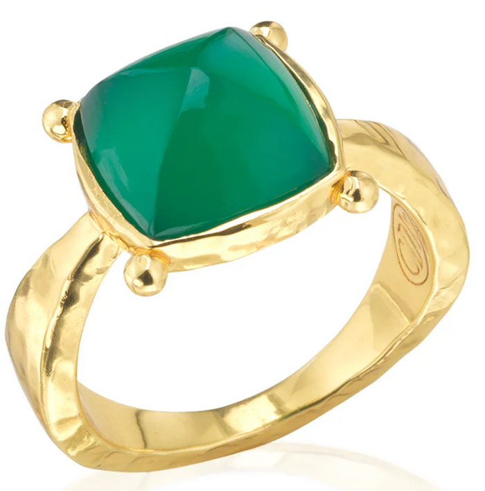 Mystic Eye Gem Ring - Green Onyx