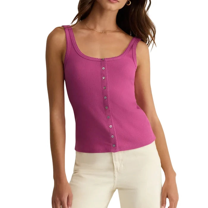 Niko Scallop Rib Tank - Pink