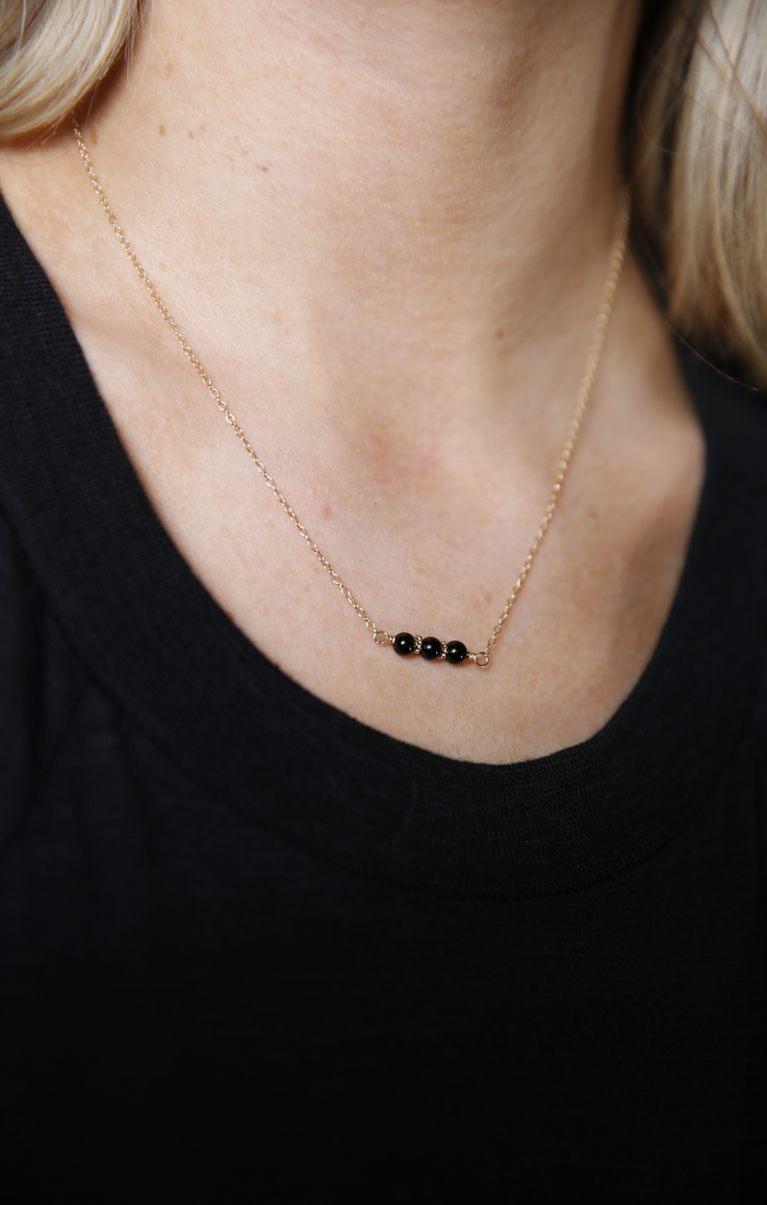 Onyx Trio Necklace - Molly + Kate