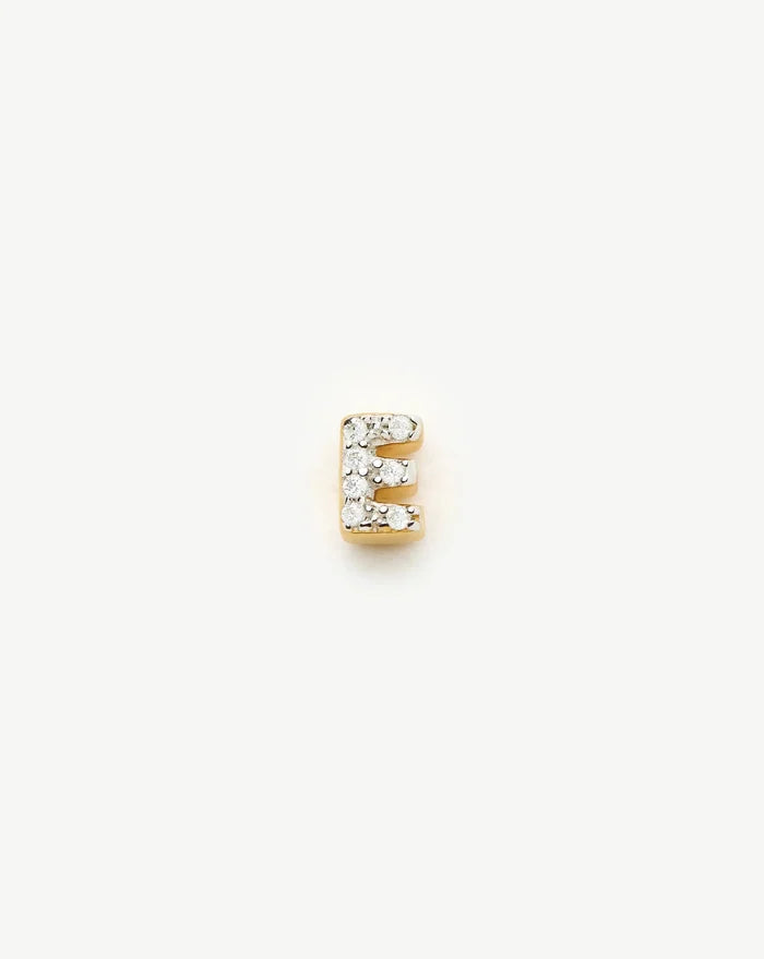 Pave Initial Single Stud Earring - Initial E | 18ct Gold Vermeil/Cubic Zirconia Earrings Missoma