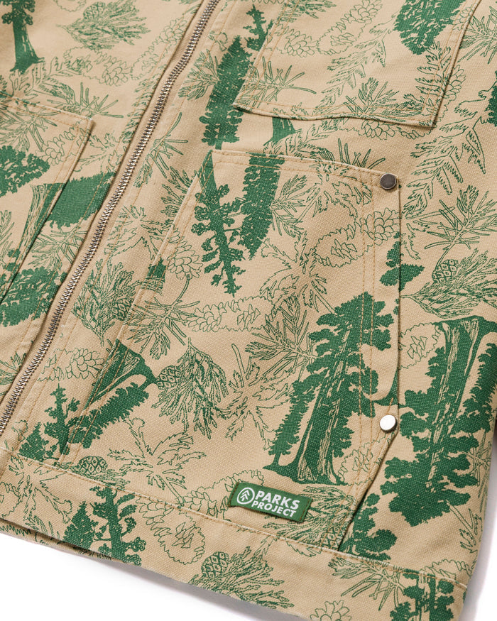 Shop Sequoia Seedlings Canvas Jacket Inspired by National Parks | green-and-natural
