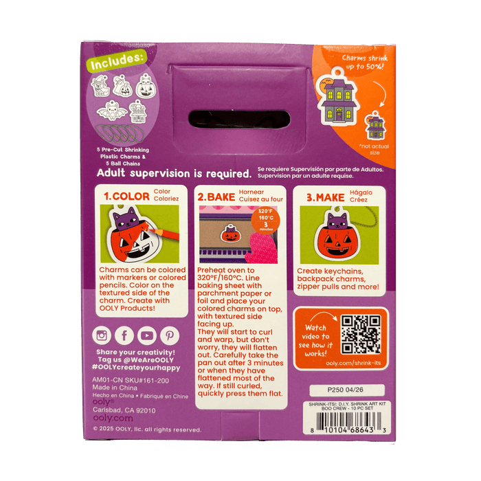 Shrink-Its! Mini DIY Shrink Art Kit - Boo Crew - 5 Charms