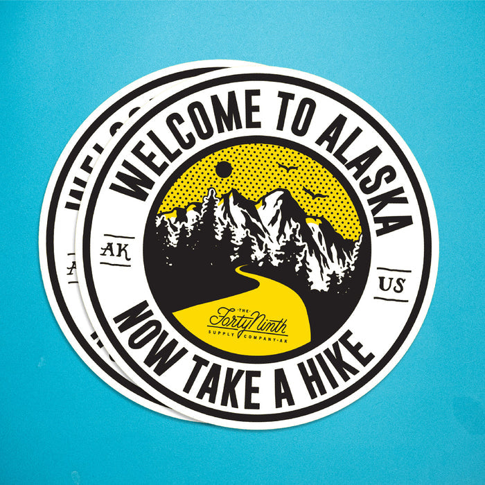 Take A Hike Black Sticker