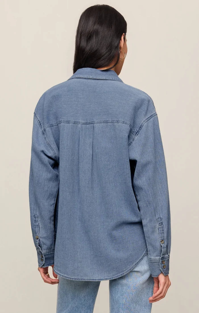 The Perfect Twill Button Up - Classic Indigo - Molly + Kate