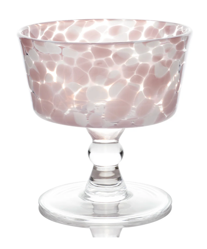 Torcello Spotted Rosa Dessert Coupe, Mauve/Clear, Set of 4
