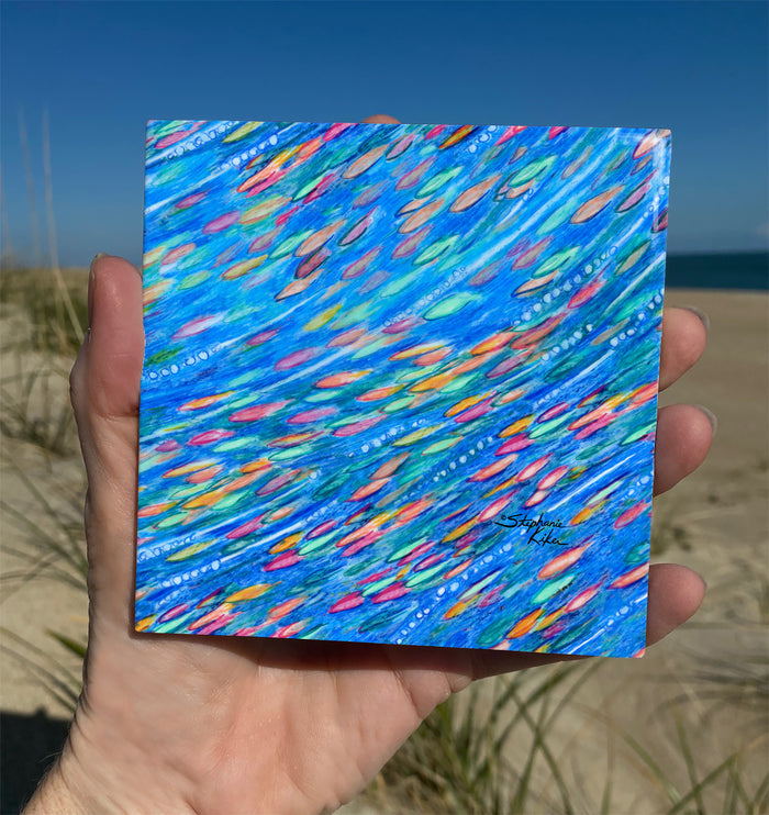 Tropical Fish School Ceramic Tile