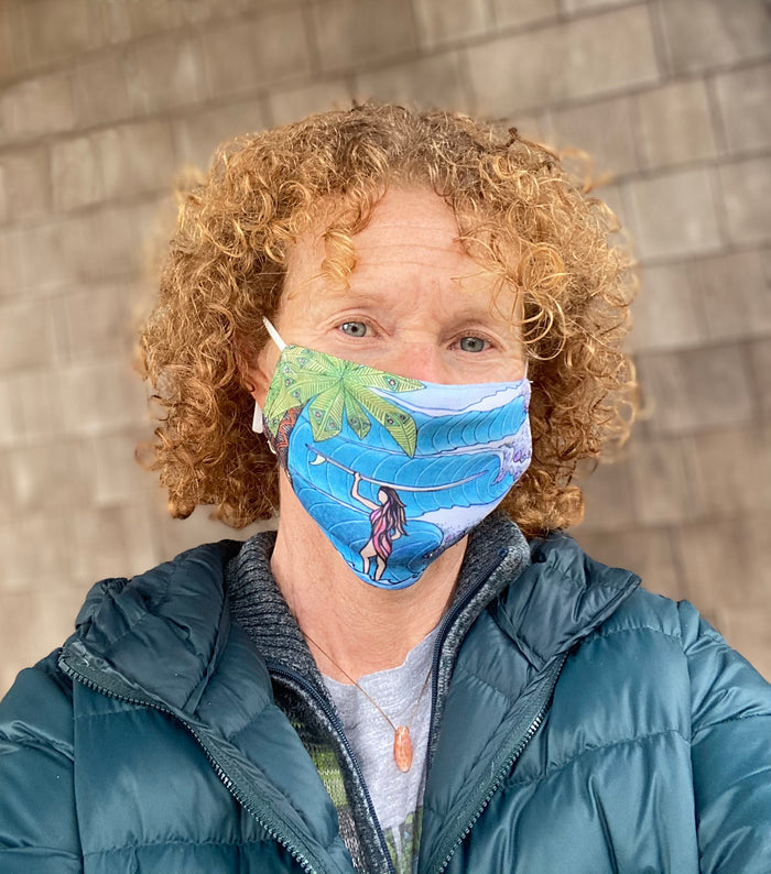 Wave Riding Dolphin Face Mask