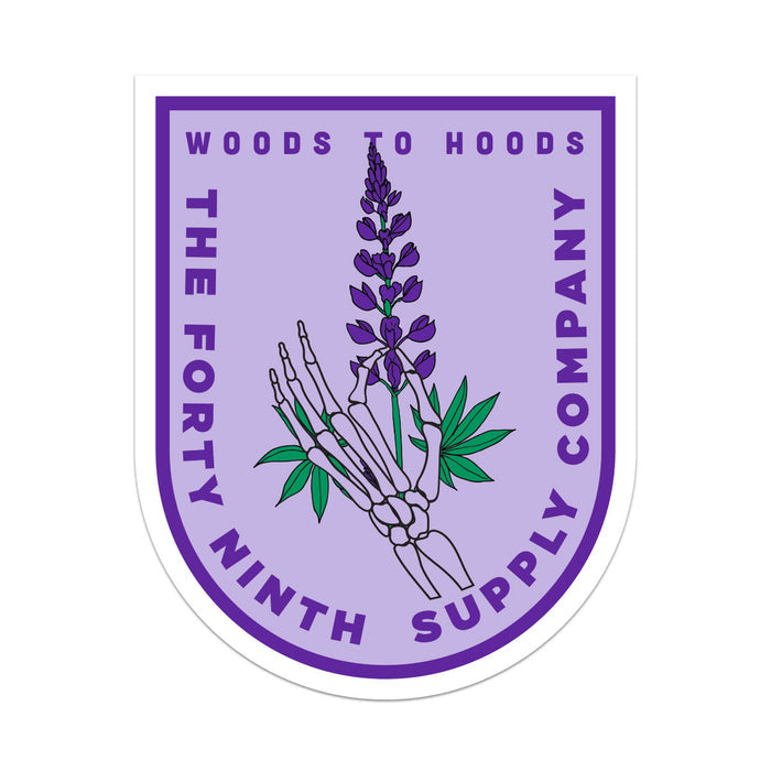 Woods To Hoods Lupine Sticker