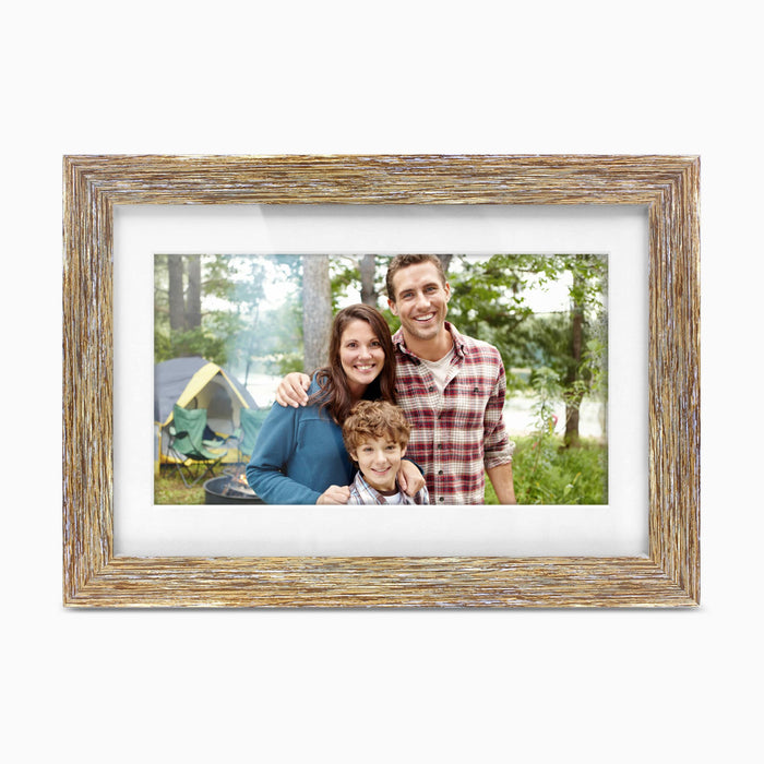 aluratek 10 digital photo frame distressed wood automatic slideshow main