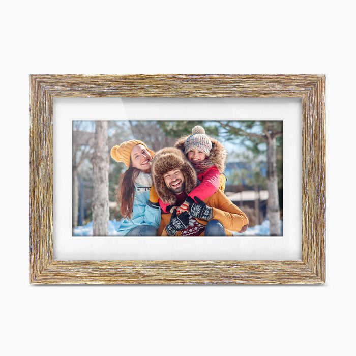 Aluratek 10 inch Distressed Wood Wifi Digital Photo Frame