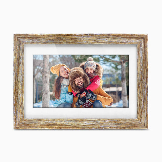 Aluratek 10 inch Distressed Wood Wifi Digital Photo Frame