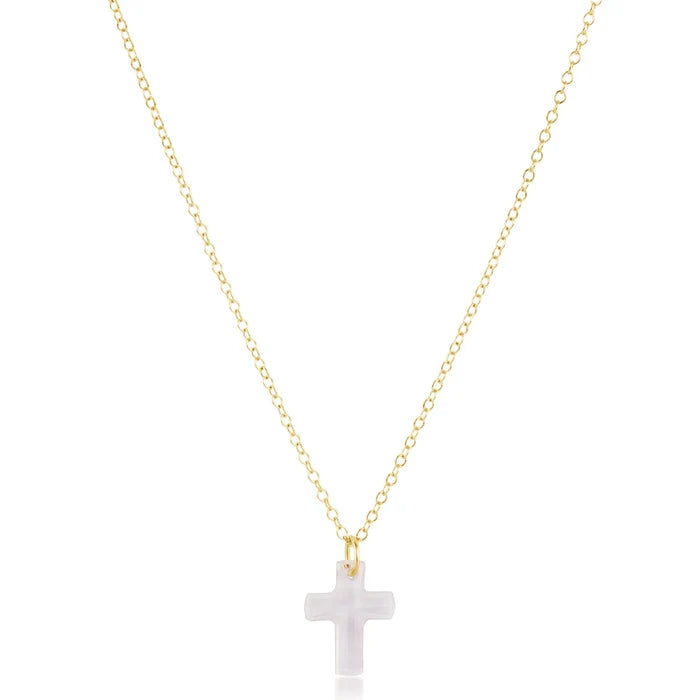 16" Necklace Gold - Blessed Crystal Charm - Molly + Kate
