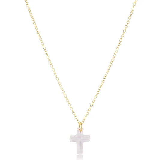 16" Necklace Gold - Blessed Crystal Charm - Molly + Kate