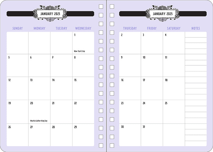 2025 Beetlejuice 13-Month Weekly Planner