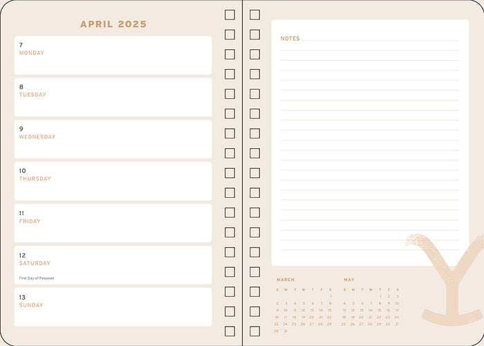2025 Yellowstone: The Dutton Ranch 13-Month Weekly Planner