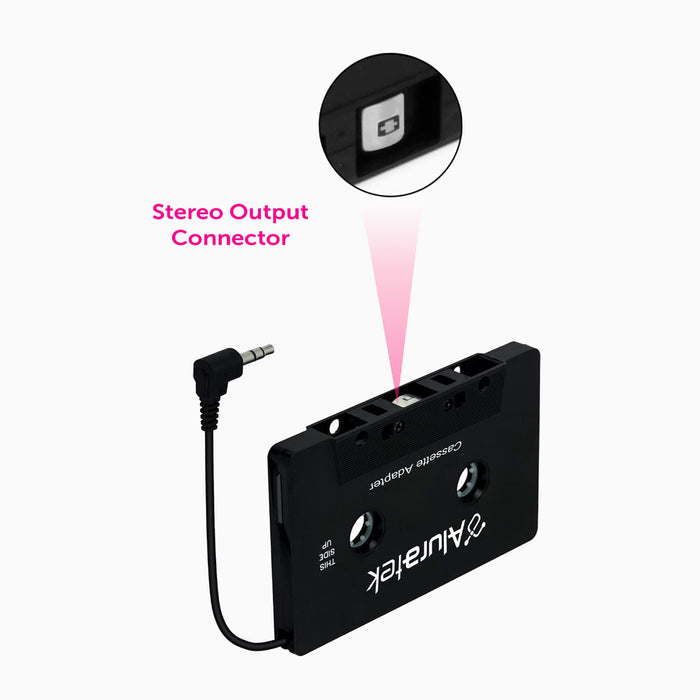 Aluratek AUX Audio Cassette Adapter Stereo output