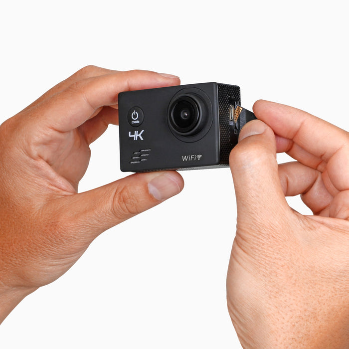 Aluratek 4K Wi-Fi Sports Action Camera Micro SD card