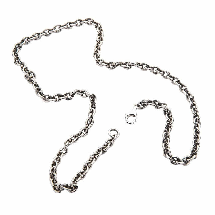 A handcrafted, solid 925 sterling silver rolo chain for men.