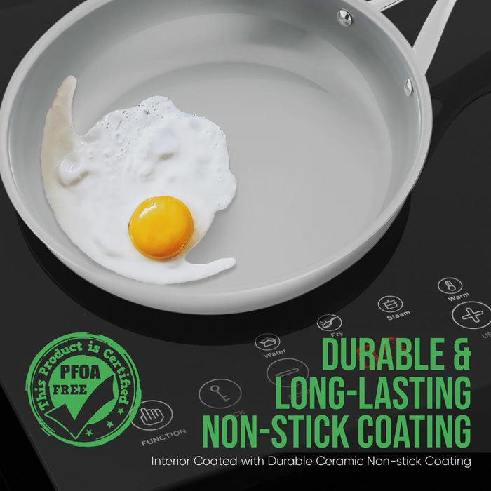 8" Fry Pan Non-Stick Coating Stainless Steel Easy-Clean Dishwasher Safe
