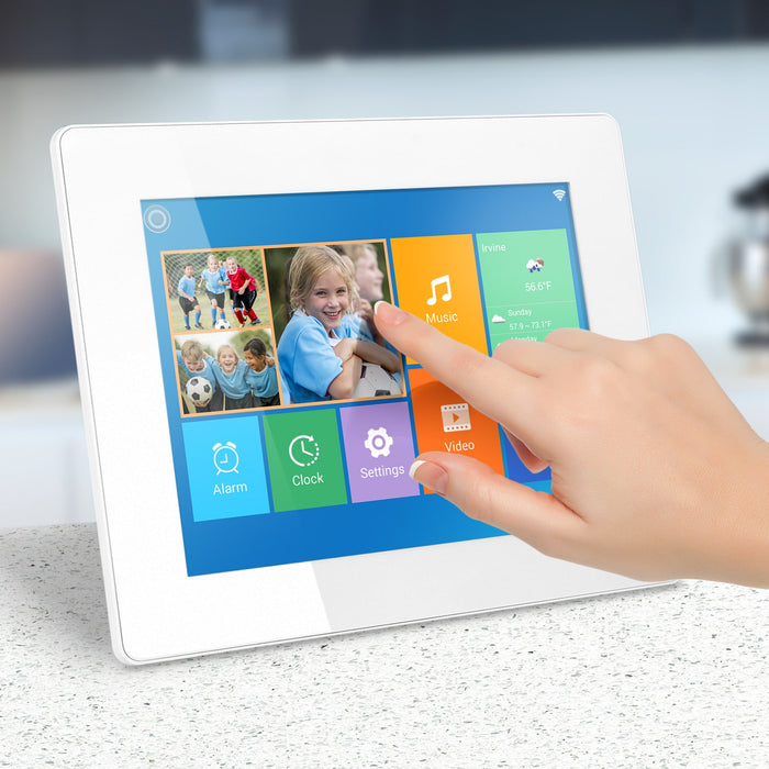 aluratek 8-inch ips touchscreen wifi digital photo frame 16gb touchscreen
