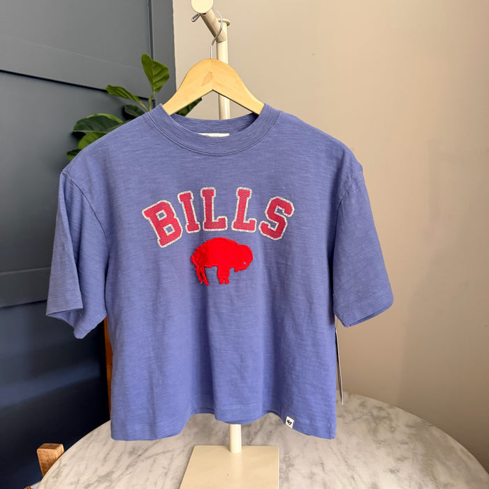Buffalo Bills '47 Women's Cropped Embroidered Standing Buffalo Tee - Molly + Kate
