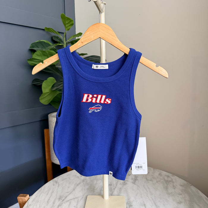 Buffalo Bills '47 Women's Cropped Straight Cut Ribbed Baby Tank Top - Royal - Molly + Kate