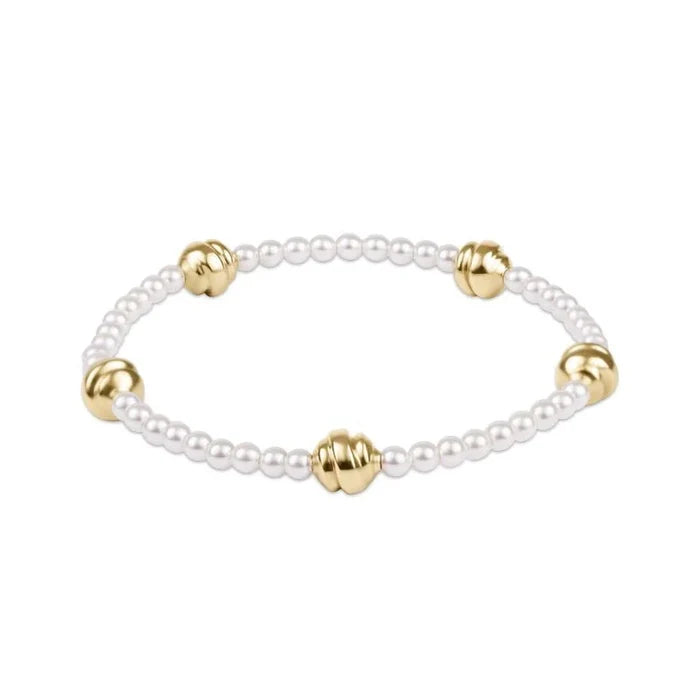 Admire Small Gold Bead Bracelet - Pearl - Molly + Kate