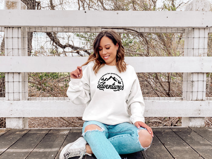 Great Adventures Camp Sweatshirt. Summer Adventure Graphic Tee. Vacation Shirt For Women. Family Camper Gift. Camping Crew. Campers Gift.