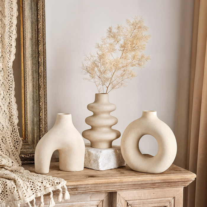 Aeris Home – Bohemian Ceramic Vase Set