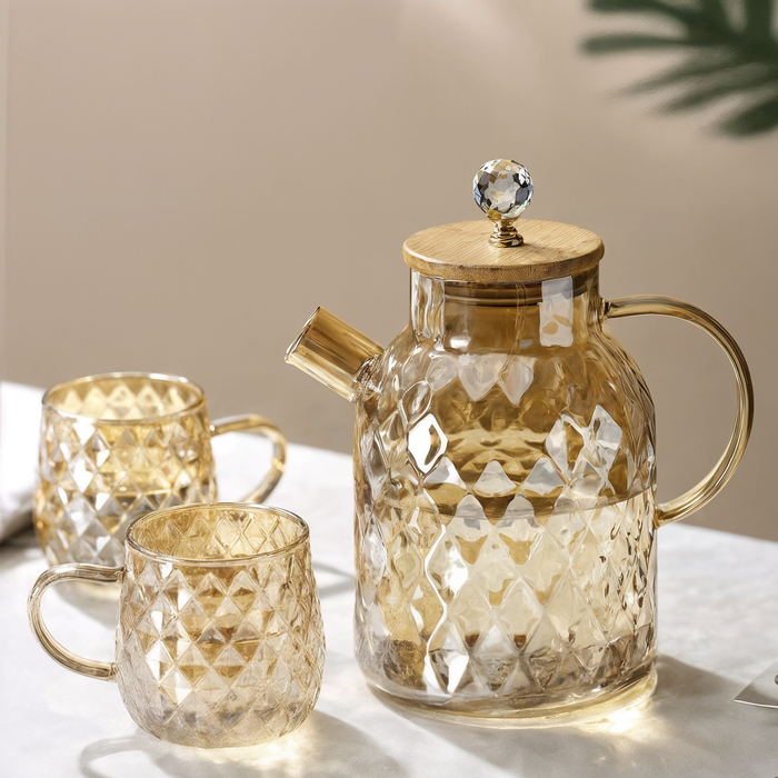 Aeris Home – Faceted Glass Teapot
