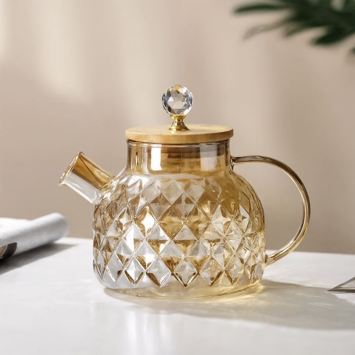 Aeris Home – Faceted Glass Teapot