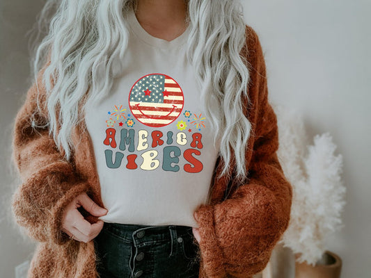 American Vibes, 4th of July Patriotic T-shirt