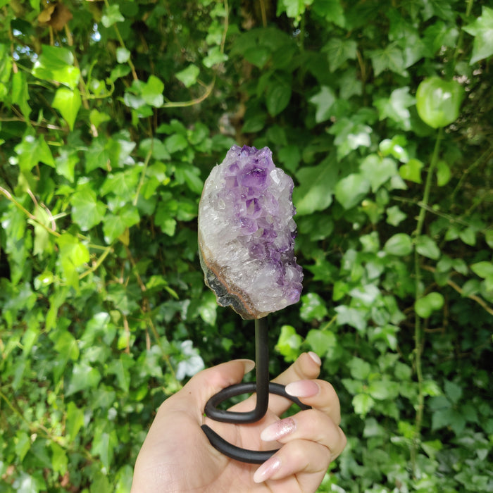 Amethyst Druzy Free Form on Metal Stand (#1) - Simply Affinity