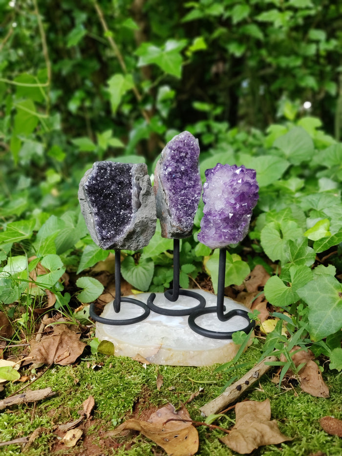 Amethyst Druzy Free Form on Metal Stand (#1) - Simply Affinity