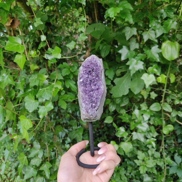 Amethyst Druzy Free Form on Metal Stand (#2) - Simply Affinity