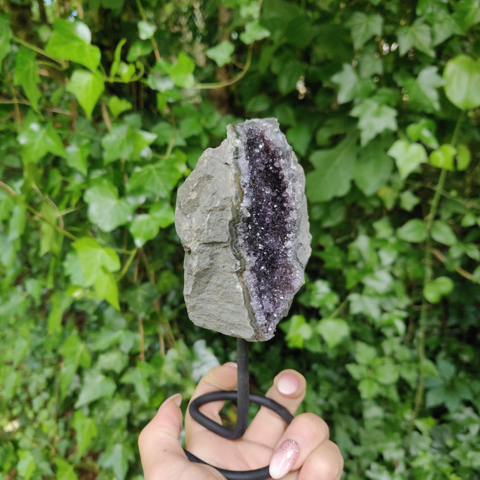 Amethyst Druzy Free Form on Metal Stand (#3) - Simply Affinity