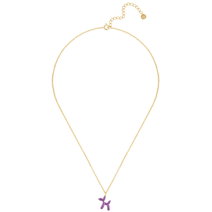 Ankerkette BALLON-HUND gold Emaille violett