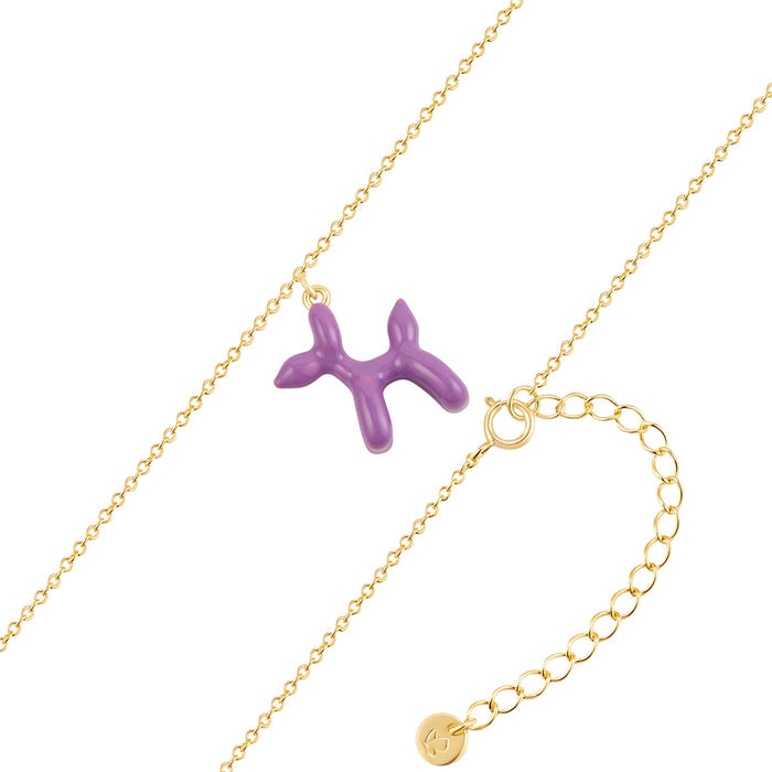 Ankerkette BALLON-HUND gold Emaille violett